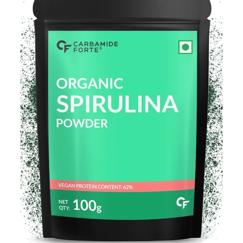 Carbamide Forte Certified Organic Spirulina Powder, Plant Based Protein Superfood