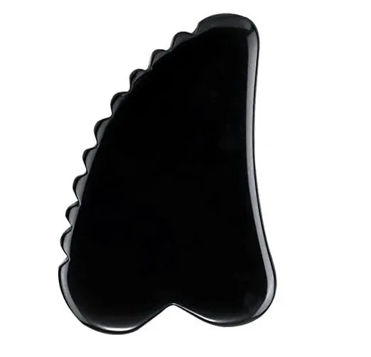 Getmecraft Black Obsidian Comb Edge Gua Sha Facial Massage Tool