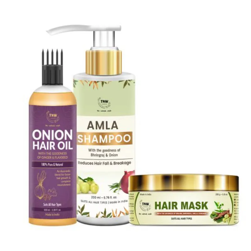 TNW The Natural Wash Amla Hair Mask + Onion Oil + Amla Shampoo