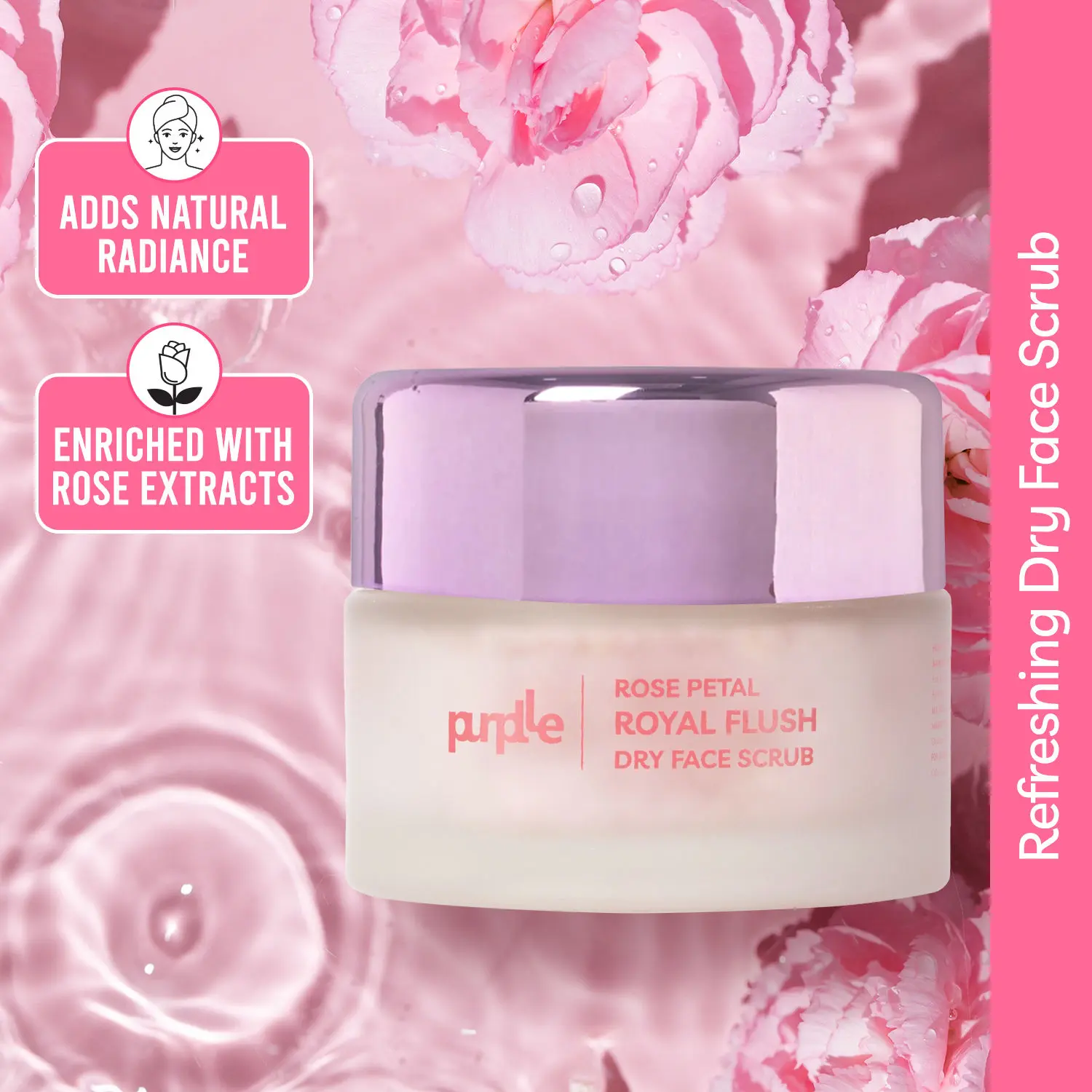 Purplle Rose Petal Royal Flush Dry Face Scrub (30g)