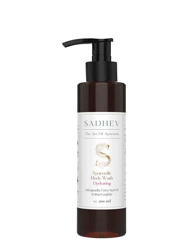 SADHEV Ayurvedic Ashwagandha, Celery Seed Oil & Rosa Centifolia Hydrating Body Wash