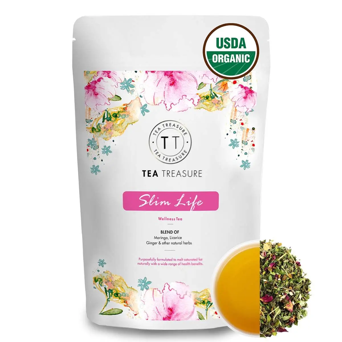 TeaTreasure Slim Life - Slimming Tea for Weight Management - Improves Metabolism - Skin Detox Tea - 100 Gm