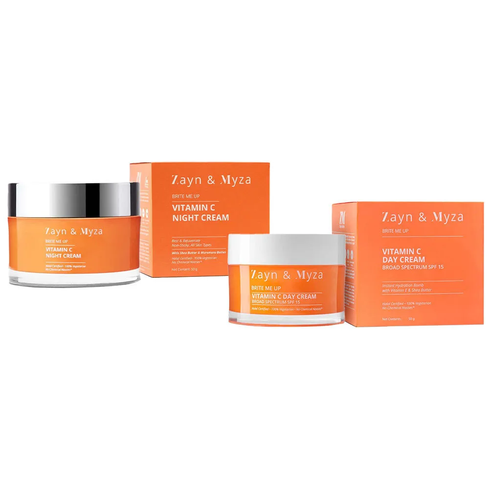 ZM Zayn & Myza Day & Night Combo For Men & Women - Vitamin C Day Cream with SPF + Night Cream