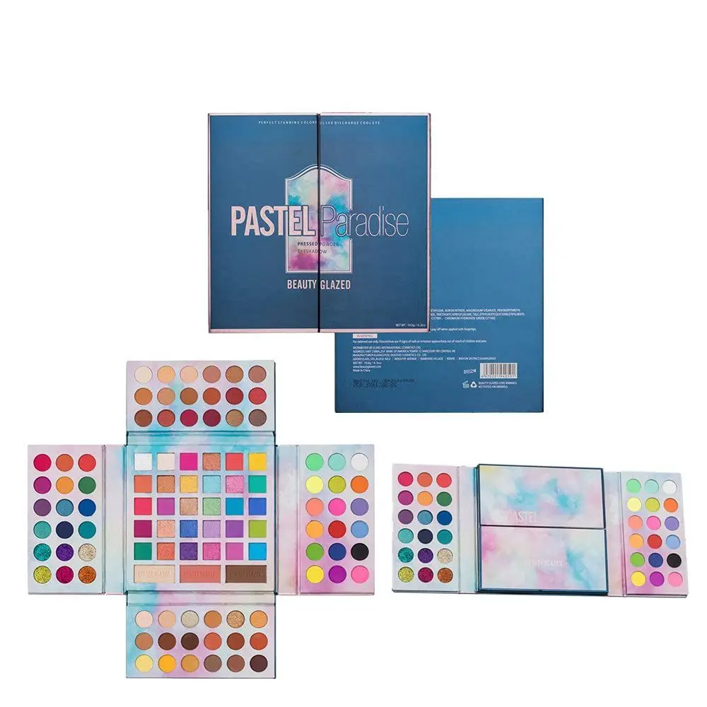 Beauty Glazed 105 Colors 5 in 1 Pastel Paradise Palette Neon Glitter Rainbow Shimmer Matte Eye