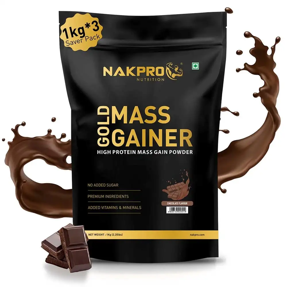 Nakpro Gold Mass Gainer,  2.2 lb  Chocolate (Pack of 3)