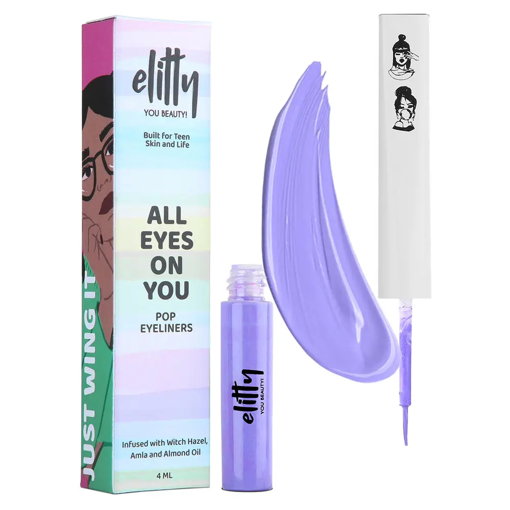 Elitty Pop Liquid Eyeliner, Smudge Proof, Water Proof, Infused with Witch Hazel, Vegan & Cruelty Free - Lilac Dreams (Purple- Matte)