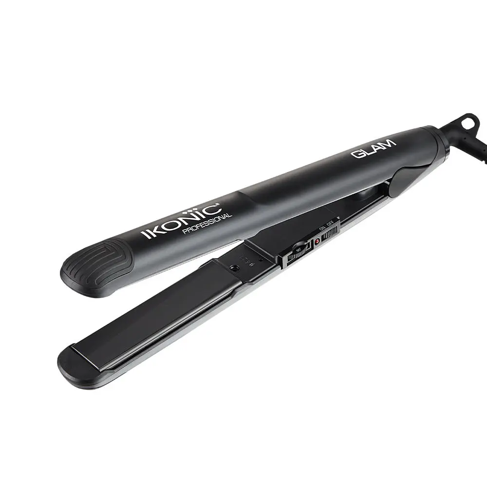 Ikonic Hair Straigtner - Glam | Black | Ceramic Tourmaline | Corded Electric | Hair Type - All | Heating Temperature - Up To 230 Degrees Celsius