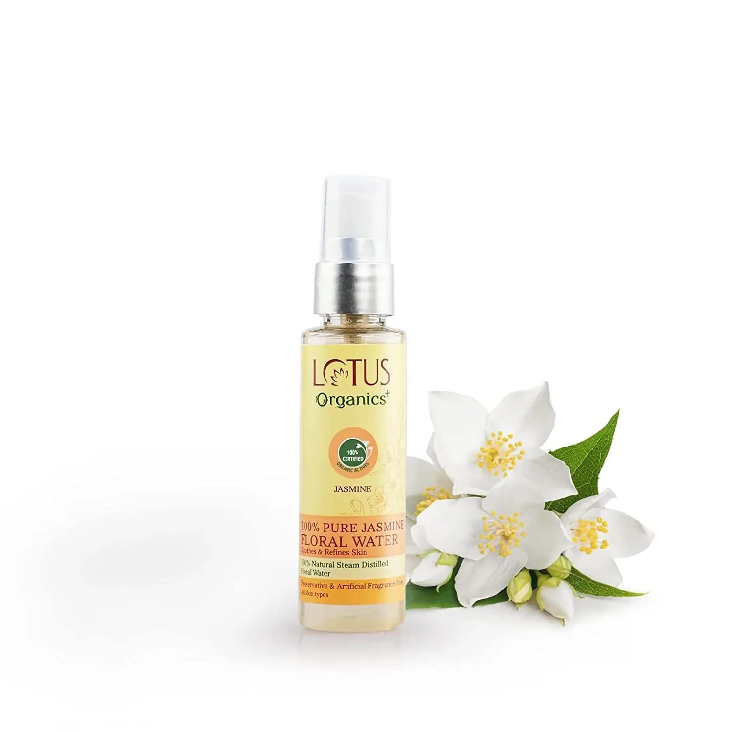 Lotus Organics+ 100% Pure Jasmine Floral Water | Soothes and Calms Irritation | Preservative & Artificial Fragrance Free | All Skin Types | 50ml