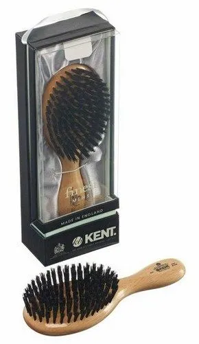 Kent OG1 Oval Satinwood Black Pure Bristle Luxury Club Brush