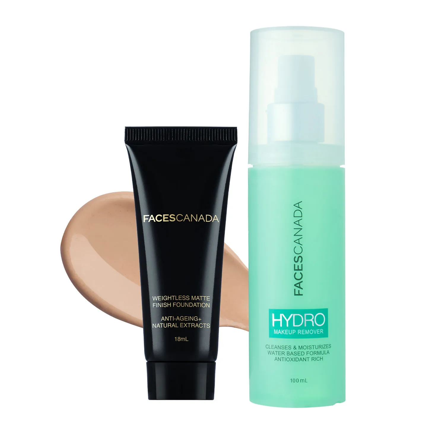 Faces Canada Makeup Remover & Weightless Foundation Combo