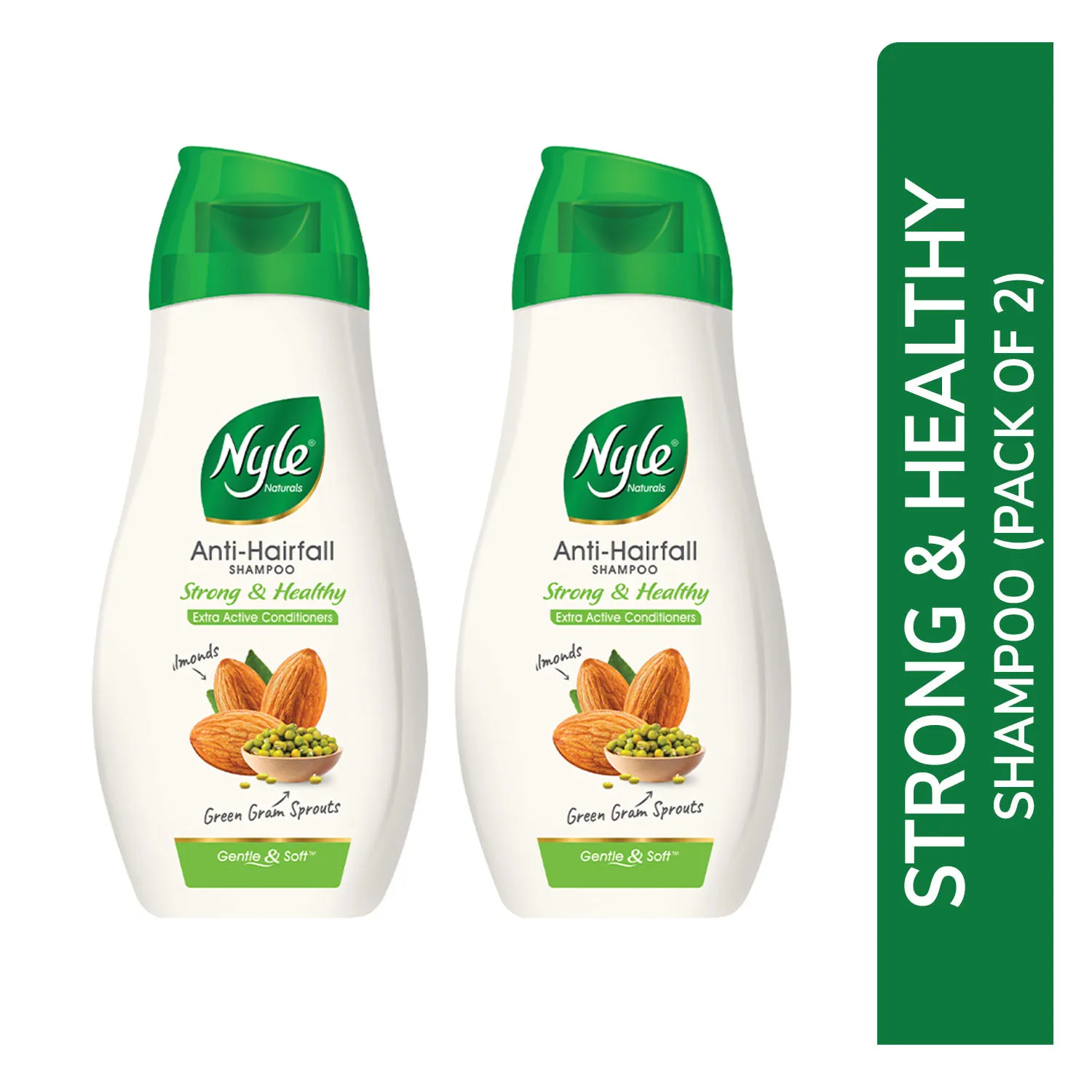 Nyle Naturals Strong & Healthy Anti Hairfall 2 In1 Shampoo with Active Conditioner - Pack of 2