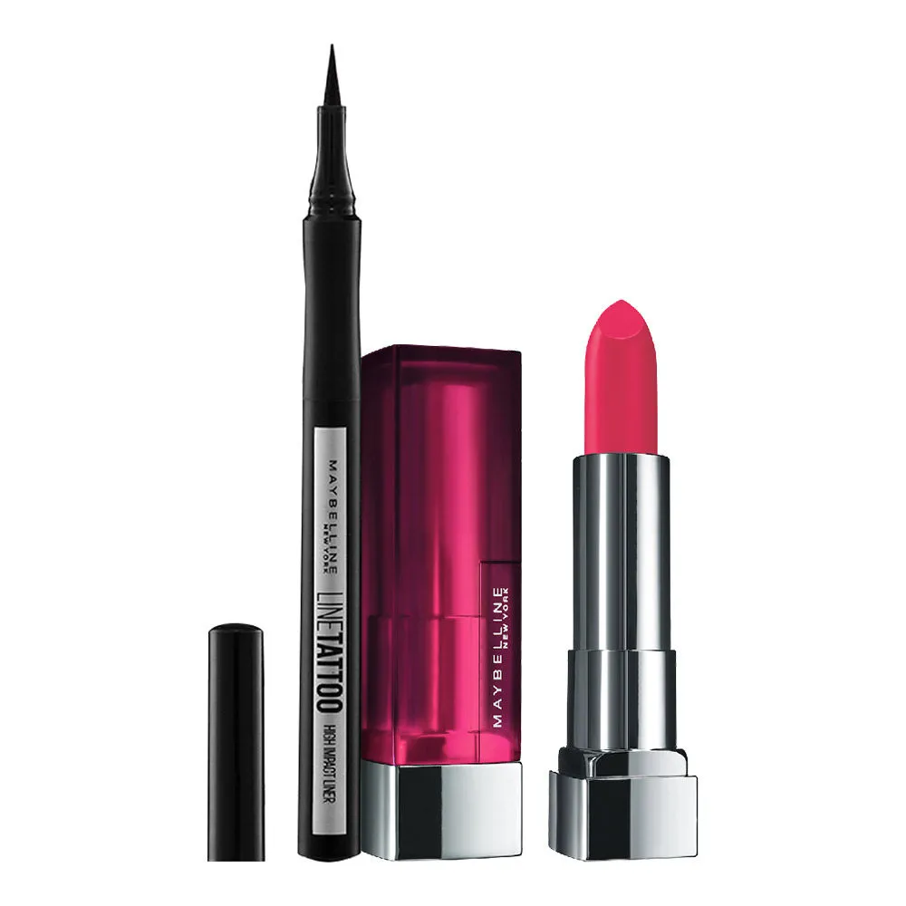 Maybelline New York Lip & Eye Must Have : Divine Wine, Black Tattoo Eyeliner