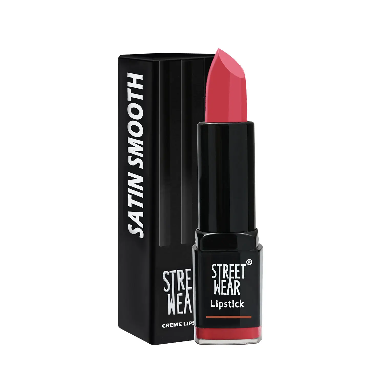 STREET WEAR® Satin Smooth Lipstick -DUSKY PINK (Pink) - 4.2 gms - Longwear Creme Lipstick, Moisturizing, Creamy Formuation, 100% Color payoff, Enriched with Aloe vera, Vitamin E and Shea Butter