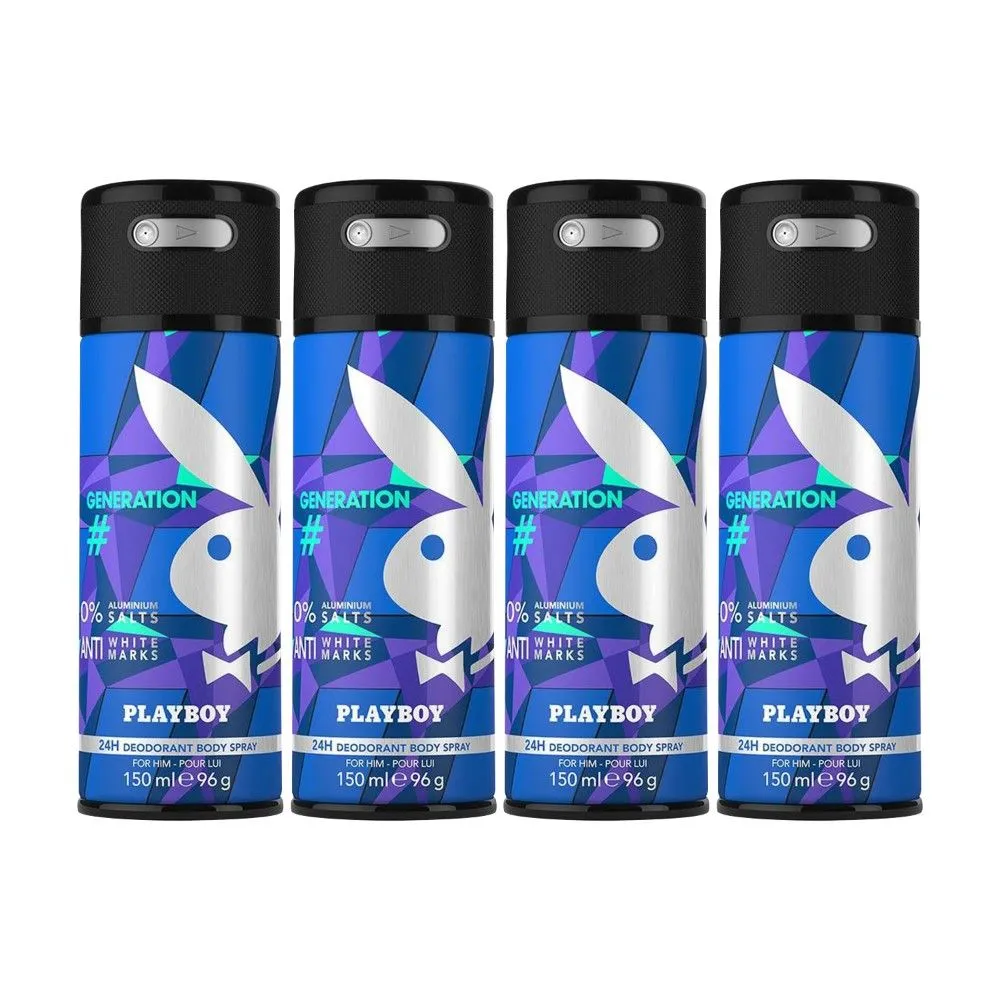 Playboy Generation Man Deodorant Spray (Pack Of 4)