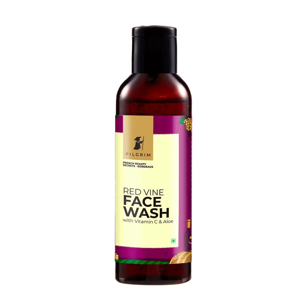 Pilgrim Red Vine Face Wash with Vitamin c & Aloe for Youthful Glow, 100ml