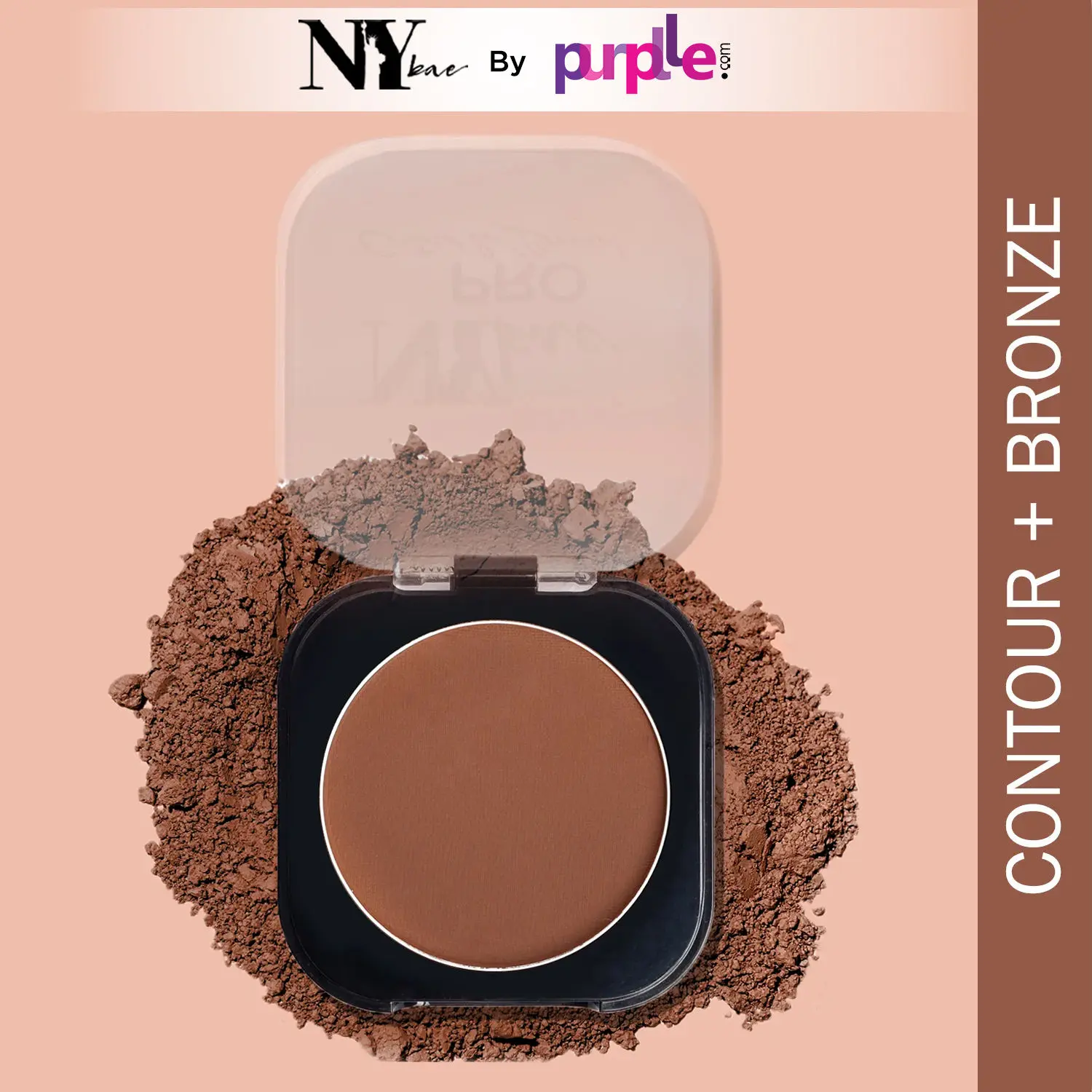 NY Bae Pro Contour & Bronze - Deep Brown 01 (4 g) | 2 In 1 Powder | With Almond Oil & Vitamin E | Rich Colour | Super Blendable | Travel Friendly