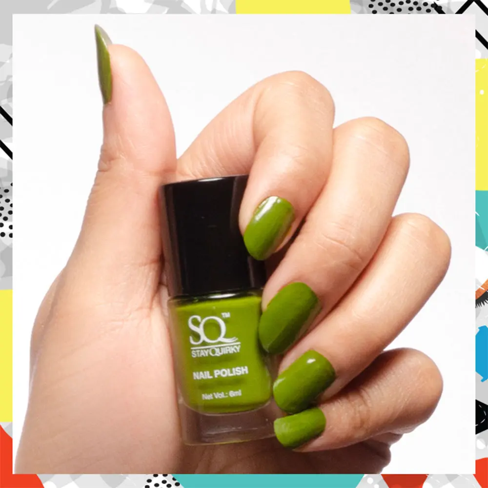 Stay Quirky High on Glam Nail Polish Matcha Pre-shots 2261 | High Shine | Quick Drying | Consistent Shade | One-swipe Application