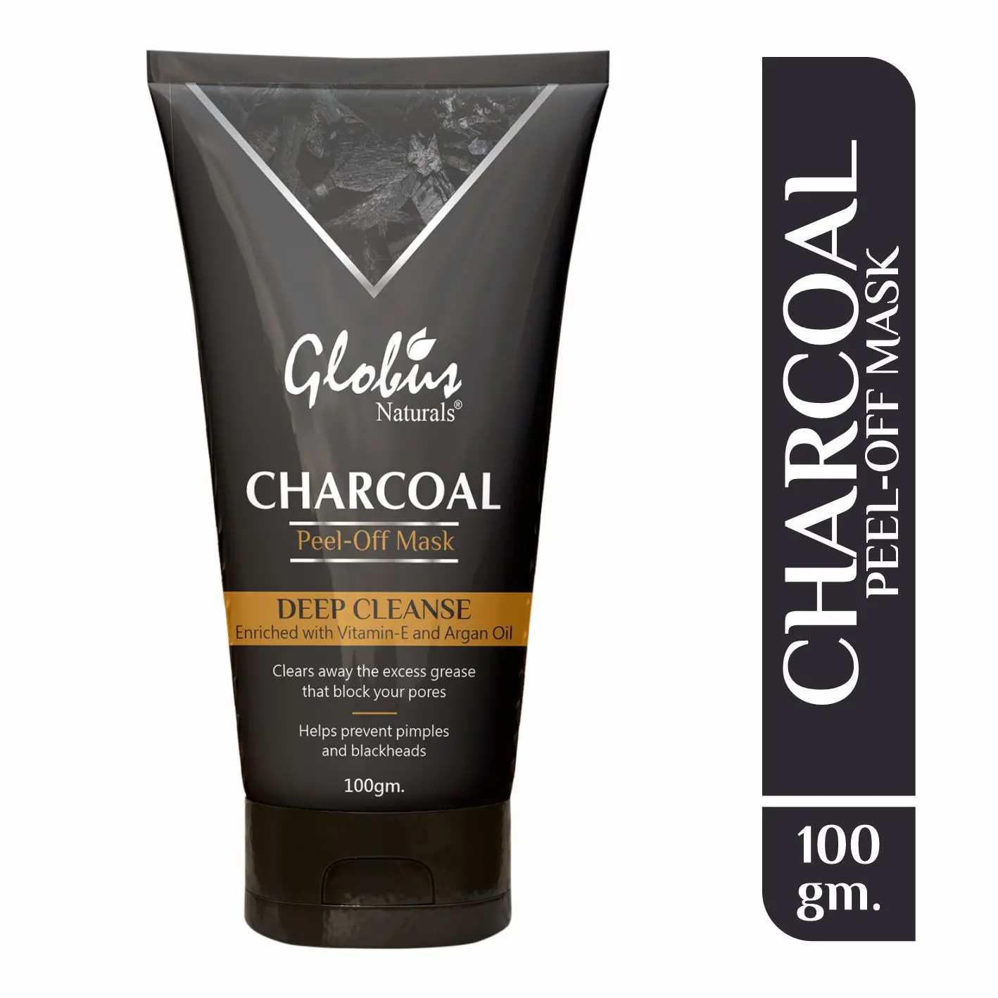 Globus Naturals Charcoal Peel Off Mask Enriched With Vitamin-E And Argan Oil (100 G)