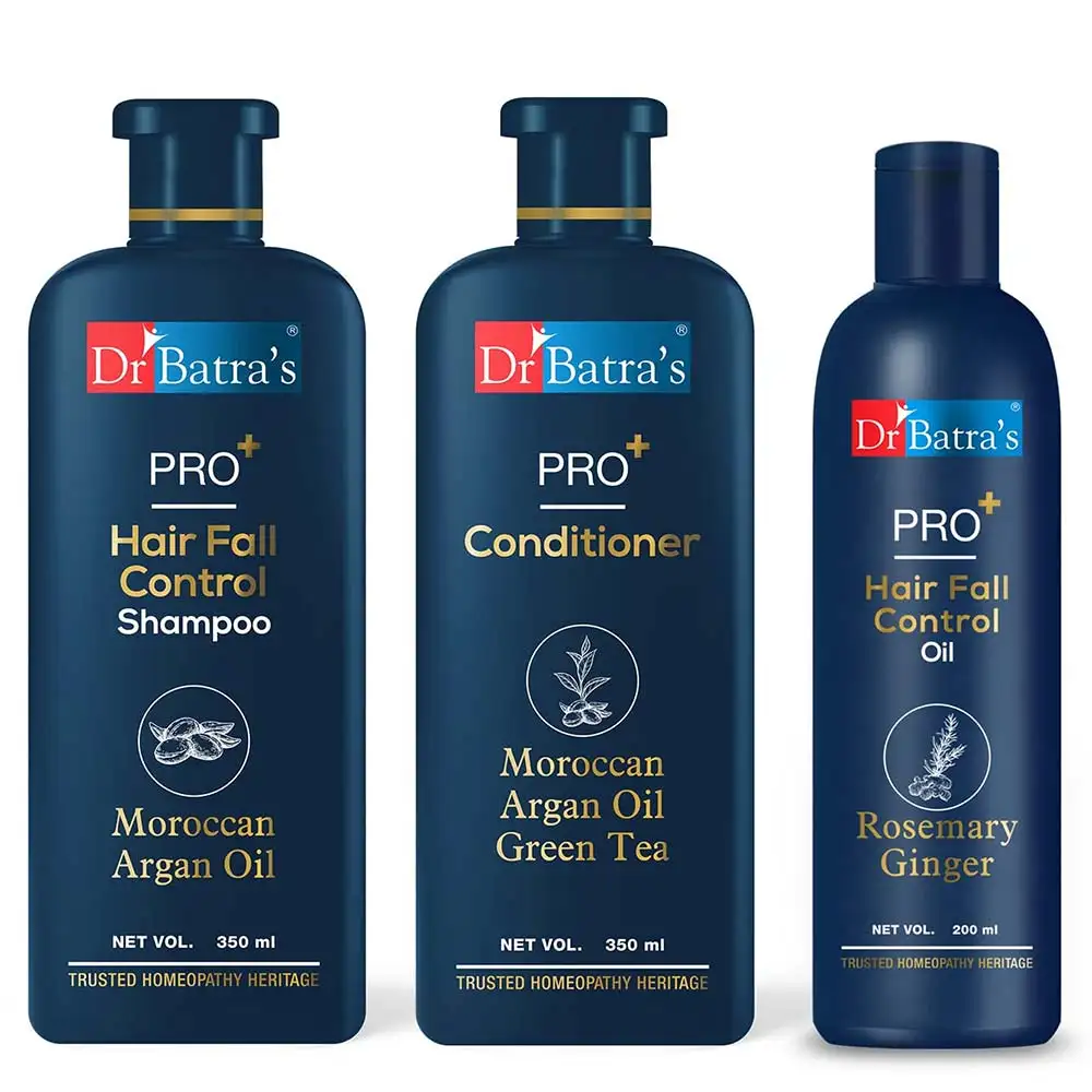 Dr Batra's Pro+ Hair Fall Control Shampoo, Conditioner & Oil Combo,  3 Piece(s)/Pack  Hair Fall Control