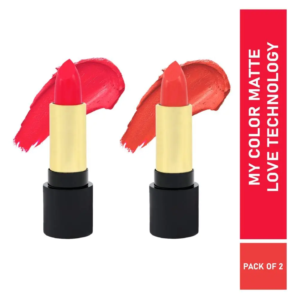 Half N Half Velvet Matte Texture Lipstick My Colour, Impassioned & Fan-Fare, PO2 (7.6gm)