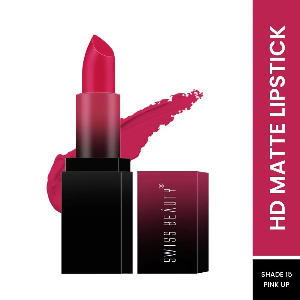 Swiss Beauty HD Matte Lipstick Pink Up 15 (3.5 g)