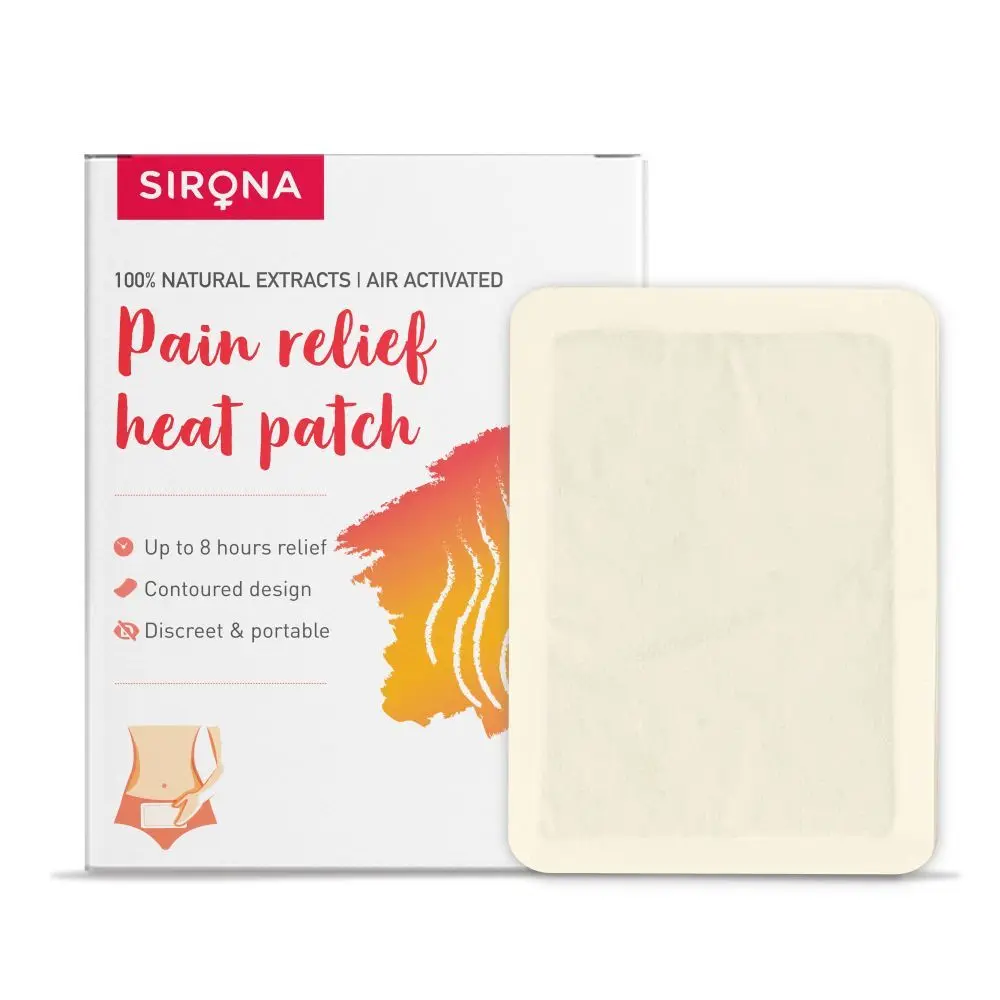 Sirona Pain Relief Heat Patches – Pack of 3 | Patches for Period Pain & Menstrual Cramps | 100% Natural Ingredients & Portable | 8 Hours Pain Relief | Instant Relief from Menstrual Pain | Period Pain