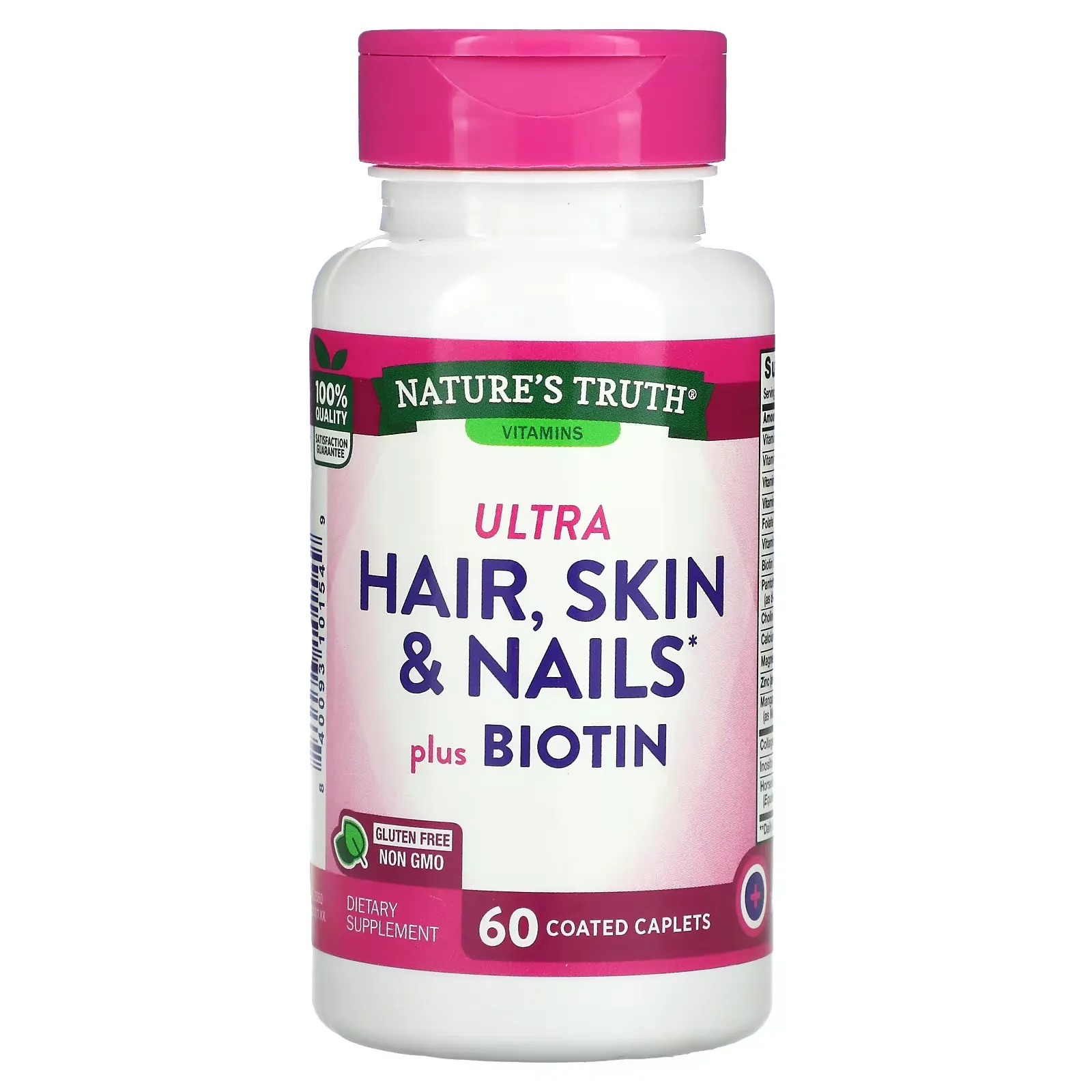 Ultra Hair, Skin & Nails Plus Biotin,  60 Coated Caplets