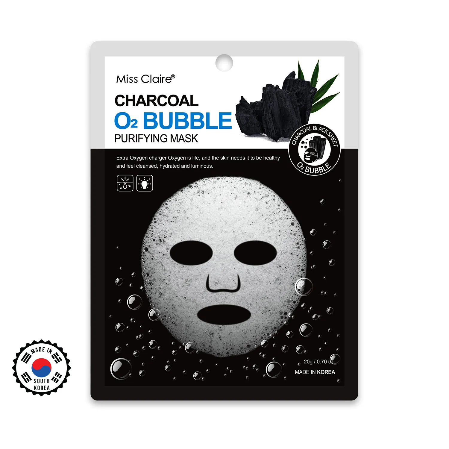 Miss Claire Charcoal O2 Bubble Purifying Mask