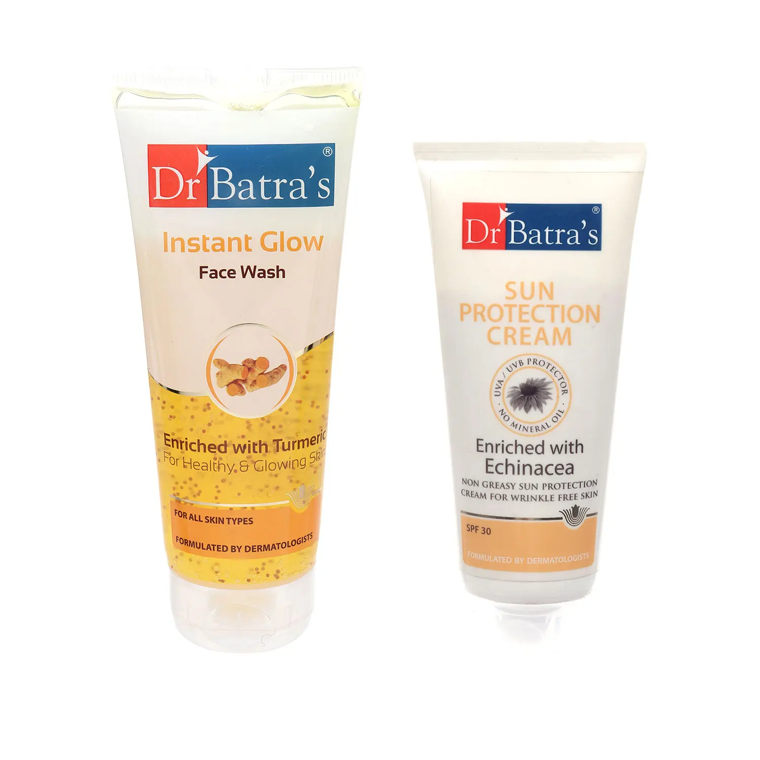 Dr Batra`s Sun Protection Cream - 100 gm. and Instant Glow Face Wash 200 gm (Pack of 2 for Men and Women)