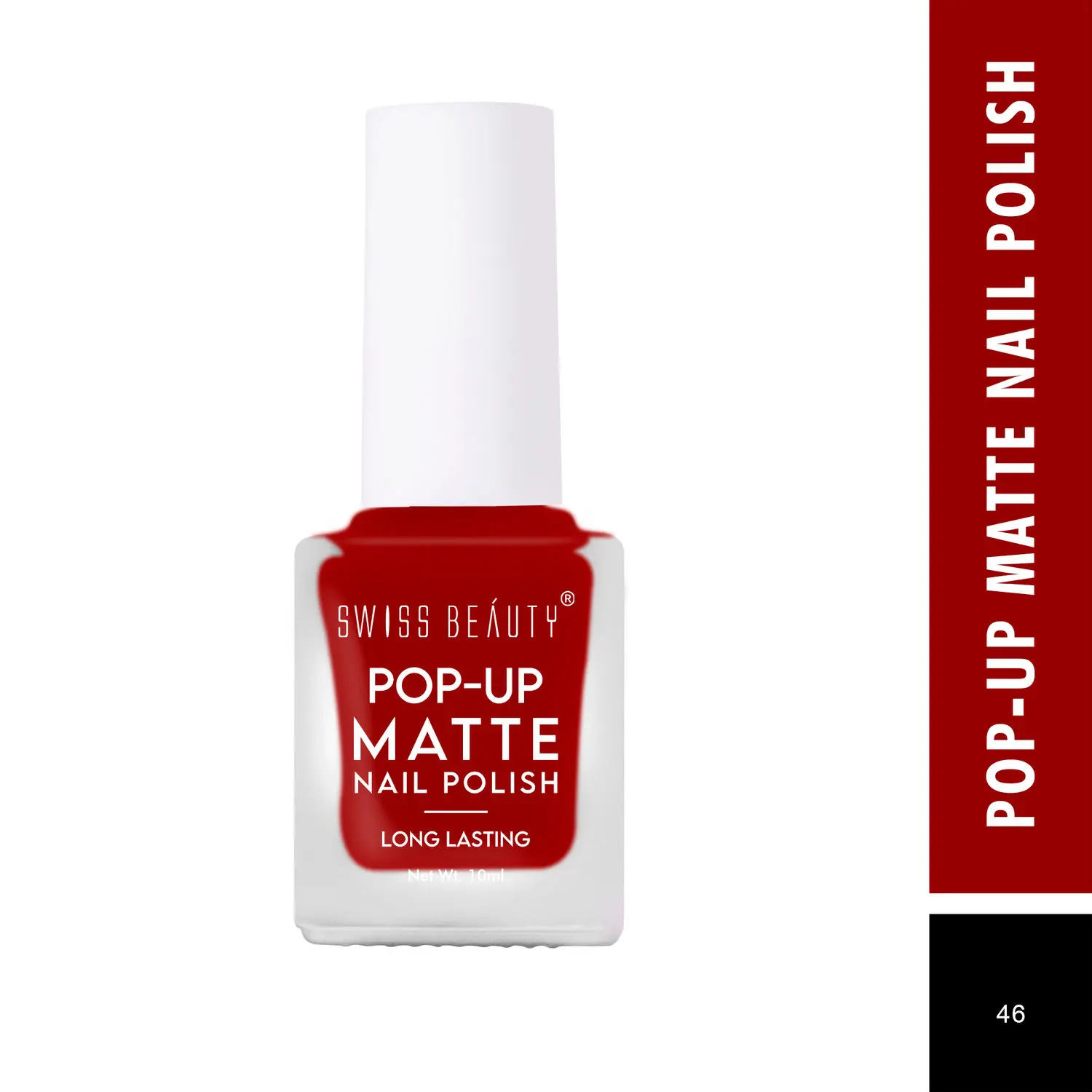 Swiss Beauty POP-UP Matte Nail Polish 46 Red (10 ml)