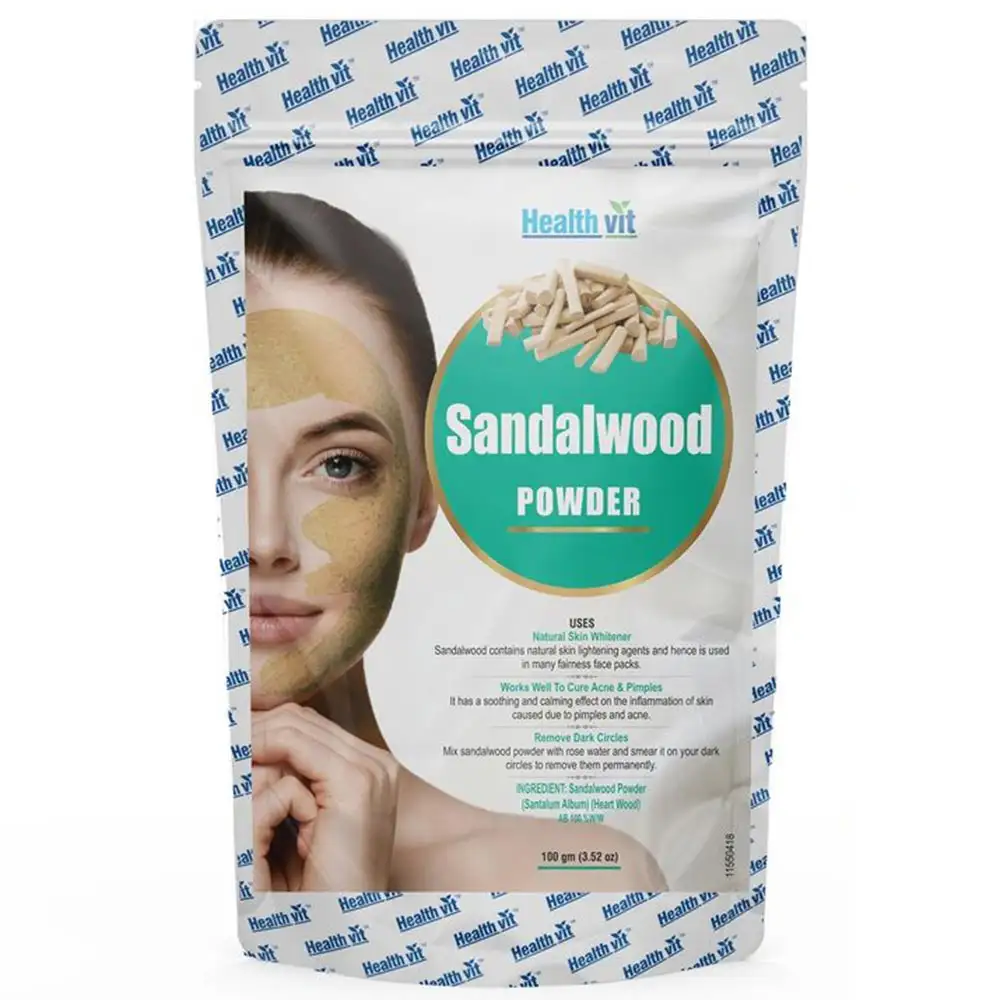 Healthvit Sandalwood Powder,  100 g  for All Skin Types