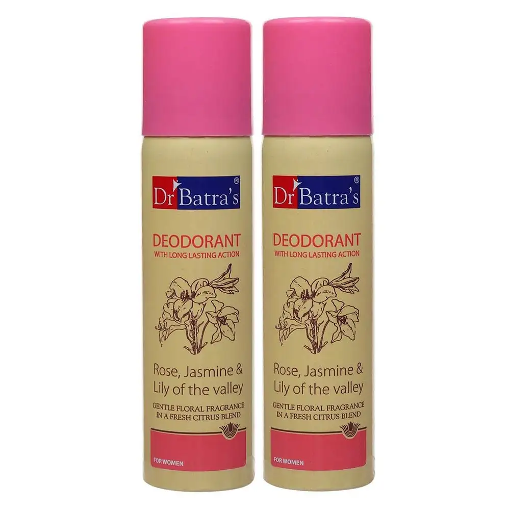 Dr Batra's Deodorant for Women (Pack of 2),  150 ml  Rose, Jasmine & Lily of the valley