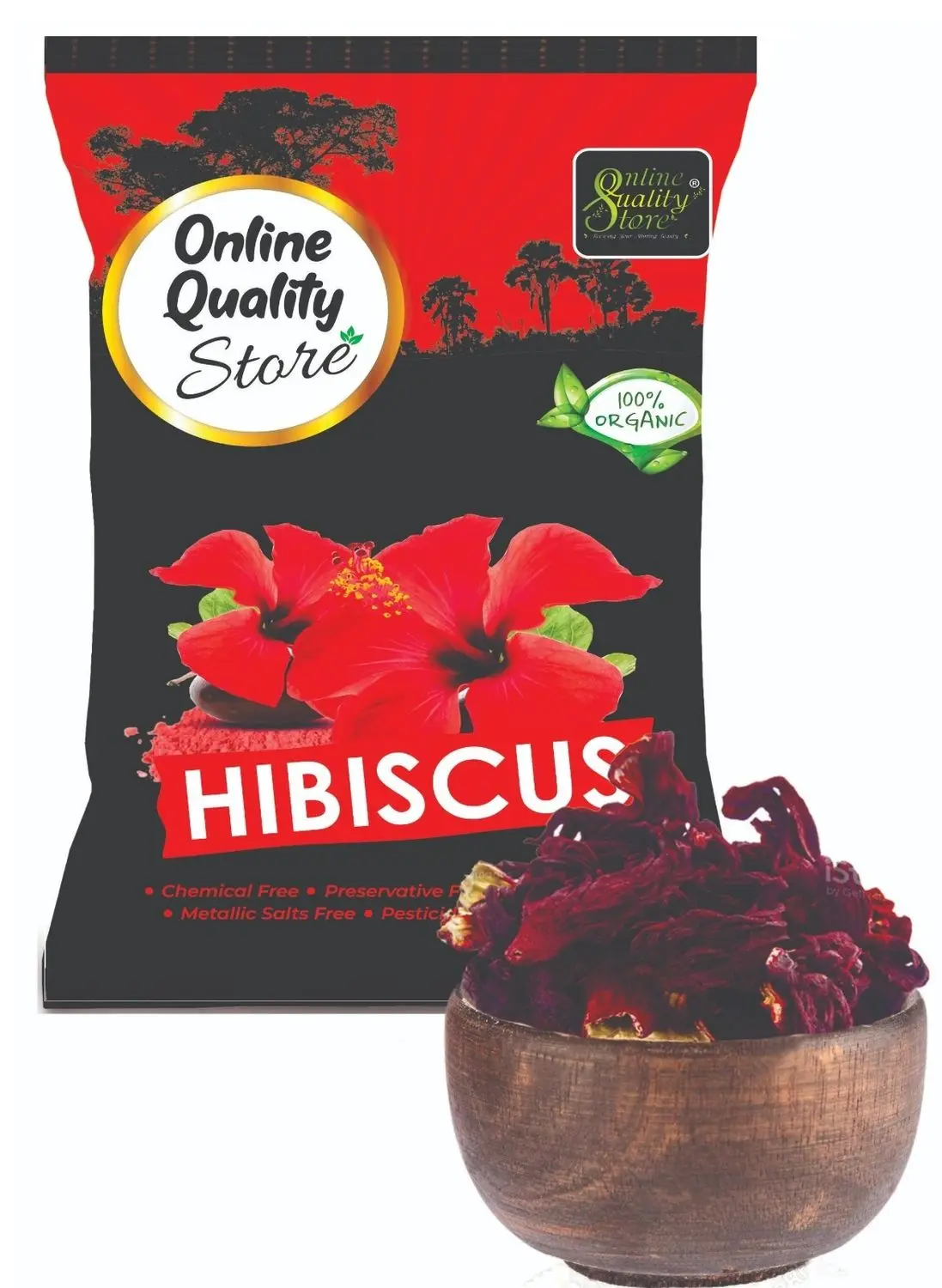 Online Quality Store Raw Hibiscus - 100 g |dry hibiscus flowers|dry hibiscus flowers for hair|Hibiscus Sabdariffa|Rosa Sinensis|gudhal ke phool{Raw_hibiscuss_100}
