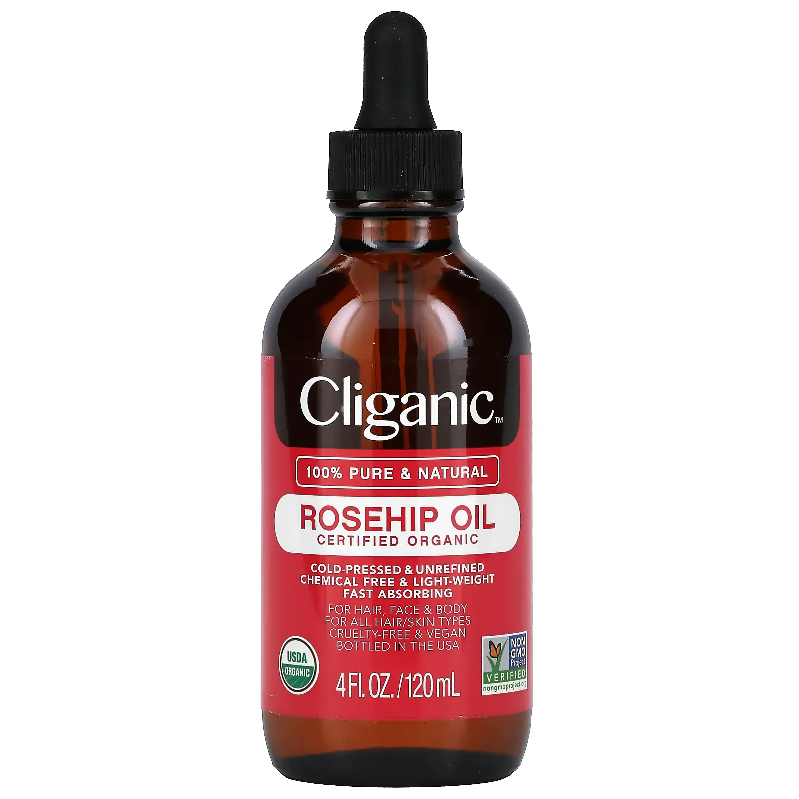 100% Pure & Natural, Rosehip Oil, 4 fl oz (120 ml)