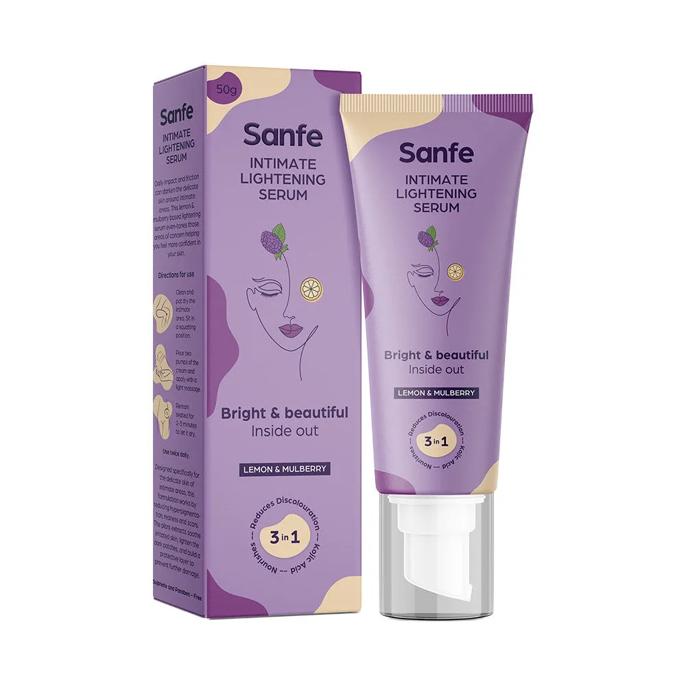 Sanfe Intimate Lightening Serum For Dark Underarms Inner Thighs Knees And Bikini Area