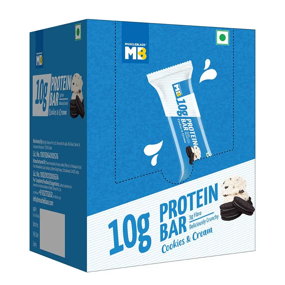 MuscleBlaze Protein Bar (10 gm Protein),  6 bar(s)  Cookies & Cream