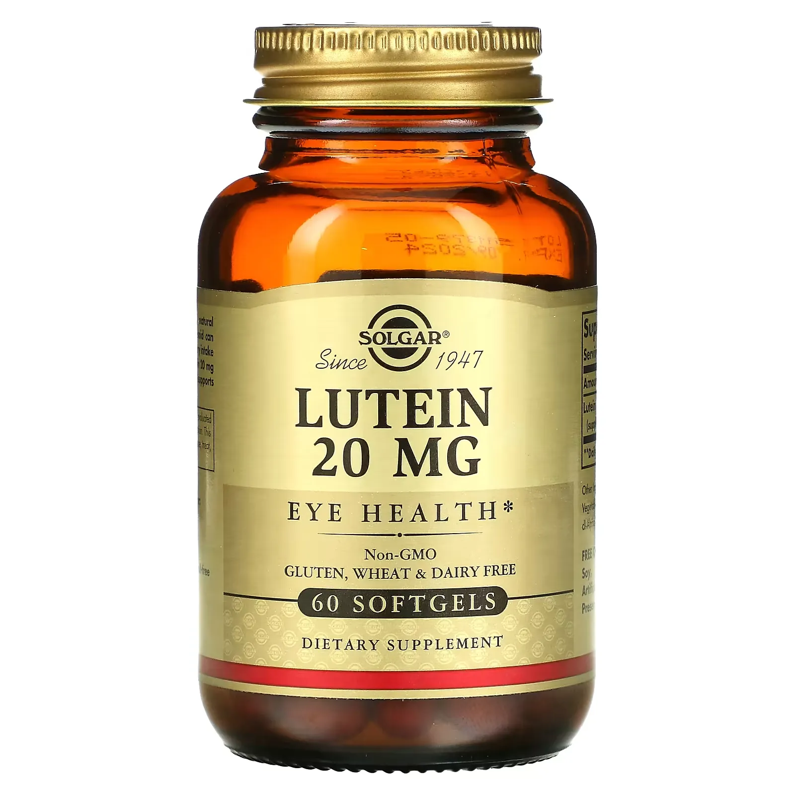 Lutein, 20 mg, 60 Softgels