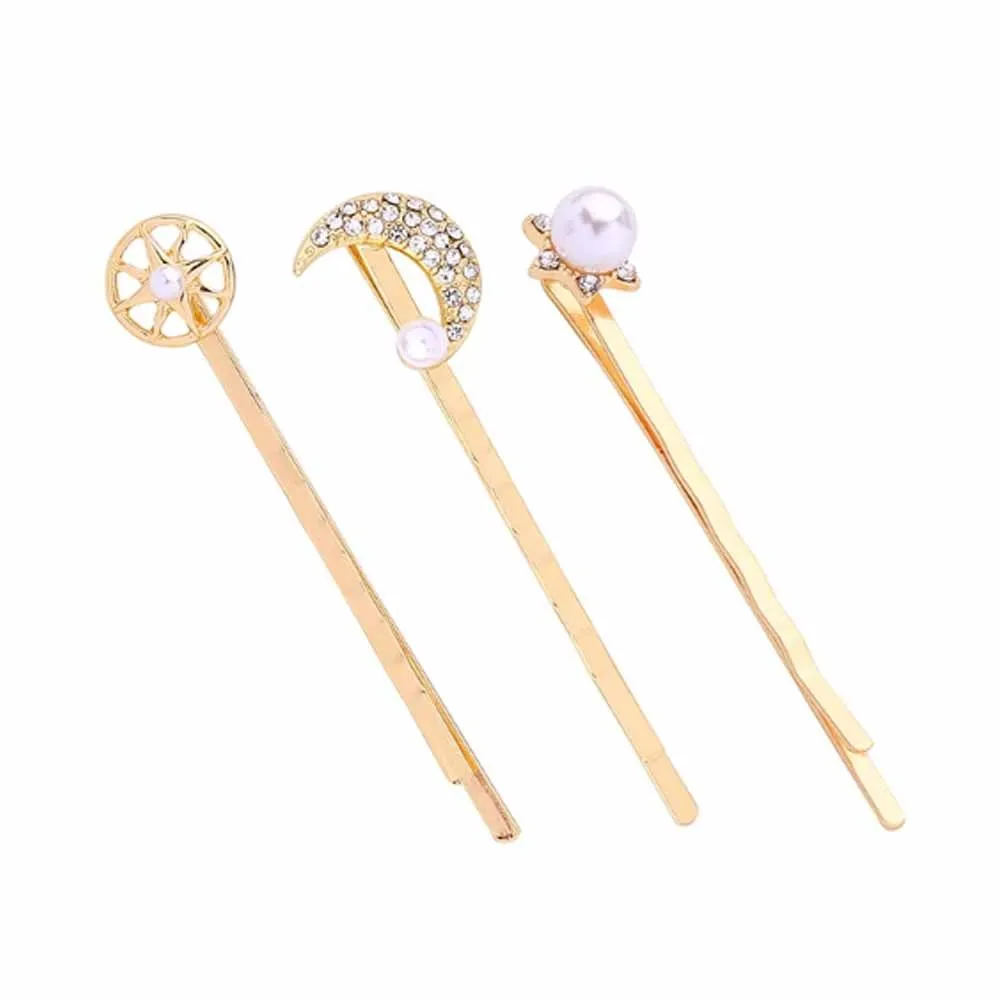 Ferosh Estrella Golden Galaxy Hair Pins Set (Set Of 3 Pins)