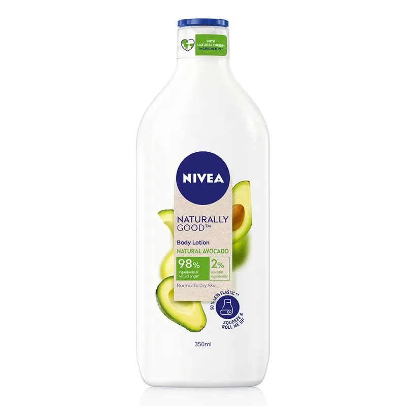 NIVEA Naturally Good, Natural Avocado Body Lotion, For Normal to Dry Skin, No Parabens