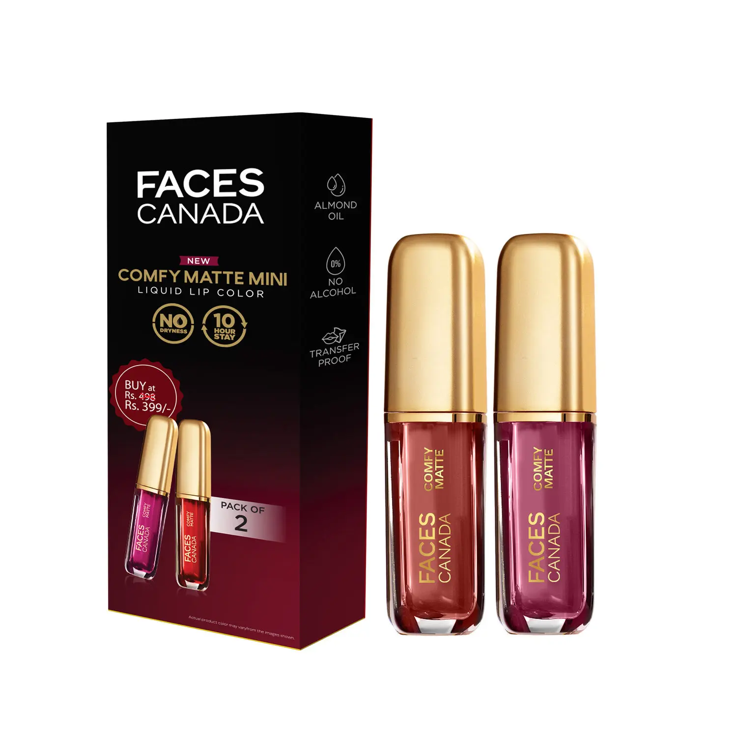 FACES CANADA Comfy Matte Mini Liquid Lipstick Combo I For The Win + Truth Be Told I 2.4 ml