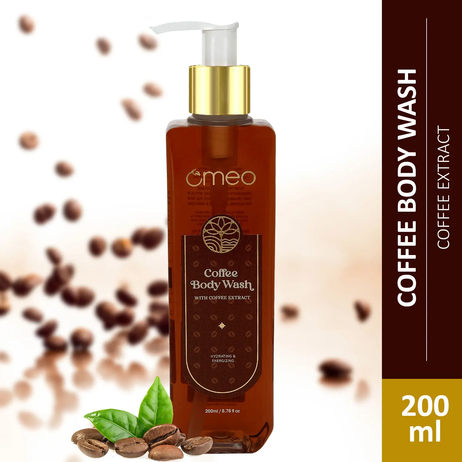 Omeo Coffee Body Wash, Shower Gel Enriched with Coffee Extract For Men & Women 200ml