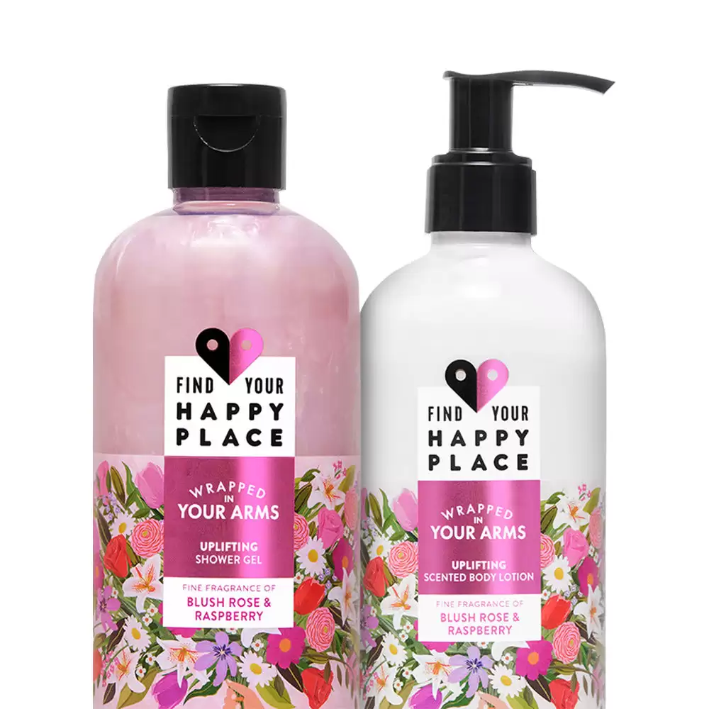 Find Your Happy Place Wrapped In Your Arms Shower Gel + Body Lotion Combo