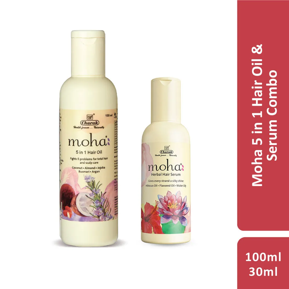 Moha 5 In 1 Hair Oil + Serum Combo