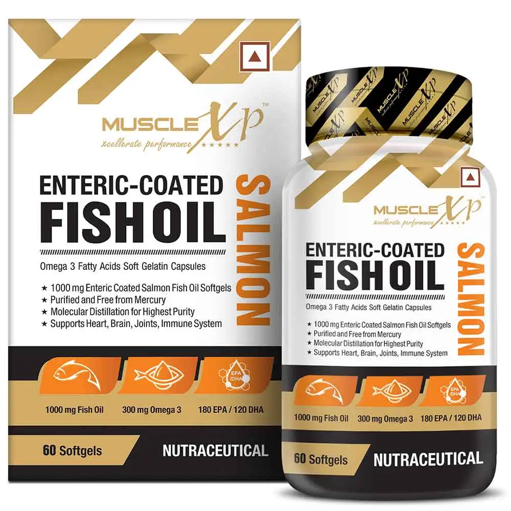 MuscleXP Enteric Coated Salmon Fish Oil,  60 softgels