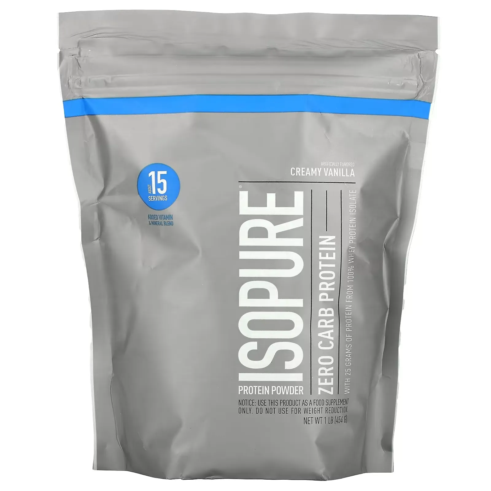 Zero Carb, Protein Powder, Creamy Vanilla, 1 lb (454 g)