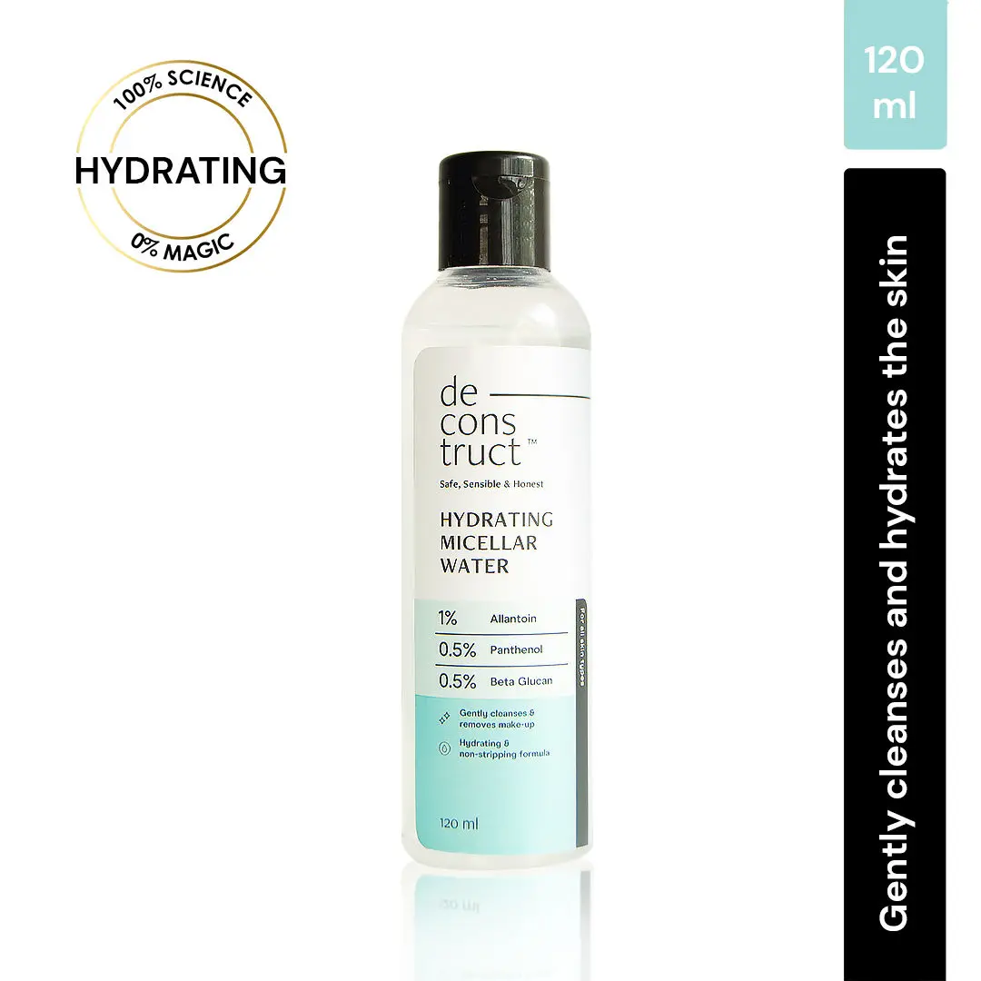 Deconstruct Hydrating Micellar water - contains 1% Allantoin, 0.5% Panthenol, & 0.5% Beta glucan (120 ml)