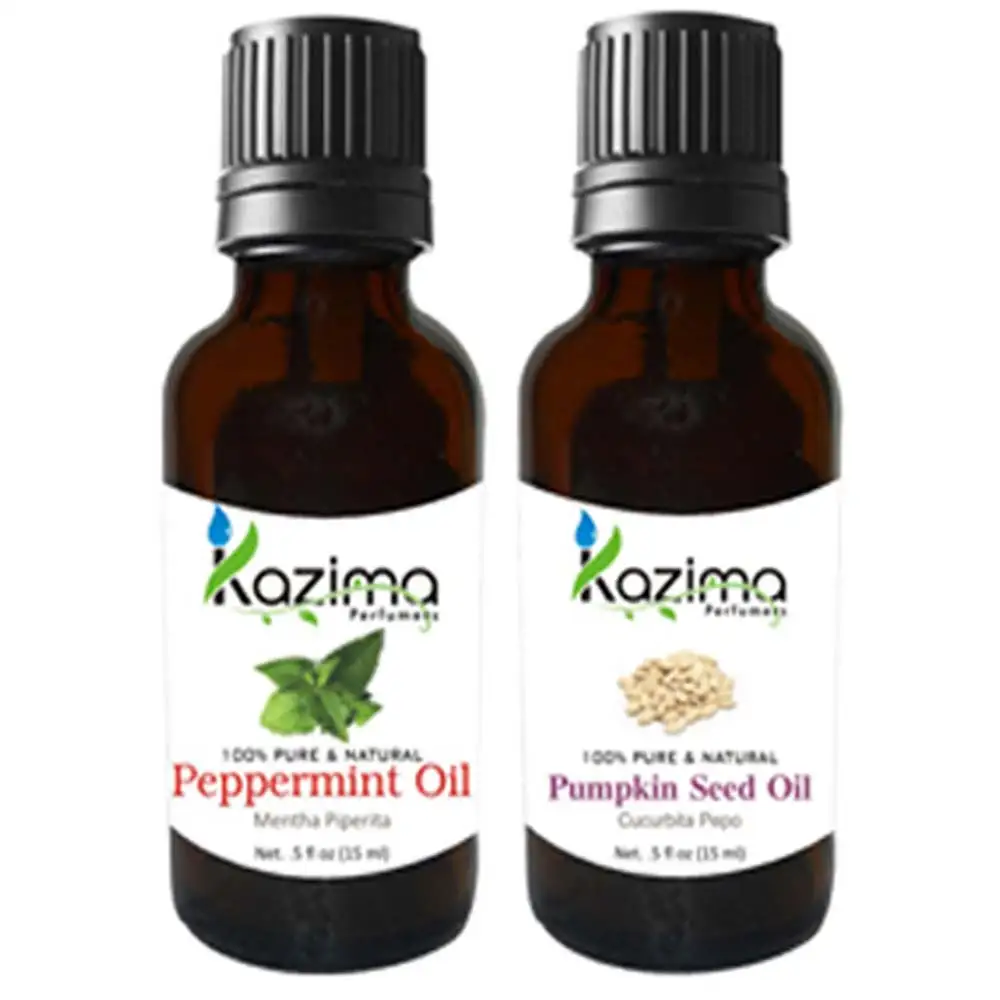 Kazima Pumpkin Seed & Peppermint Oil (Each 15ml) Combo,  2 Piece(s)/Pack  All Hair Type