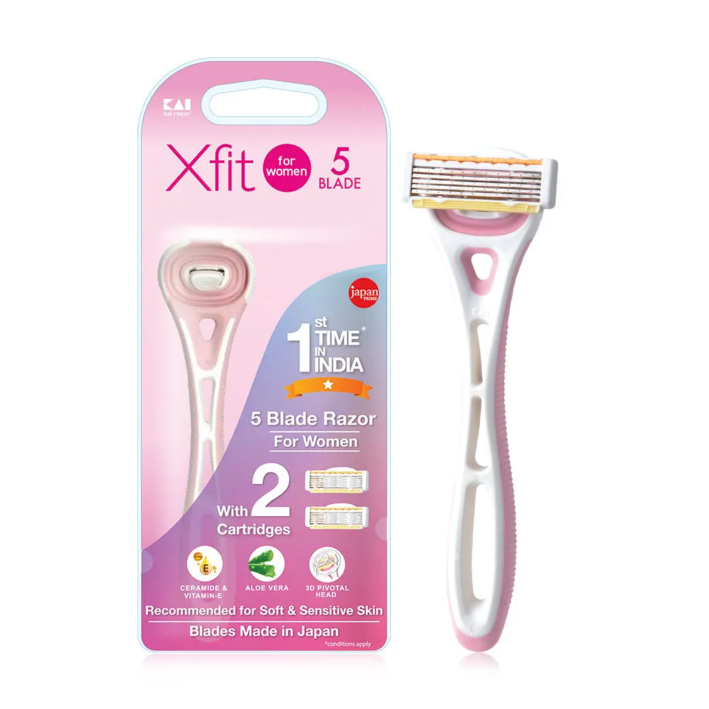 Kai Xfit 5 Blades Body Razor with 2 Cartridge