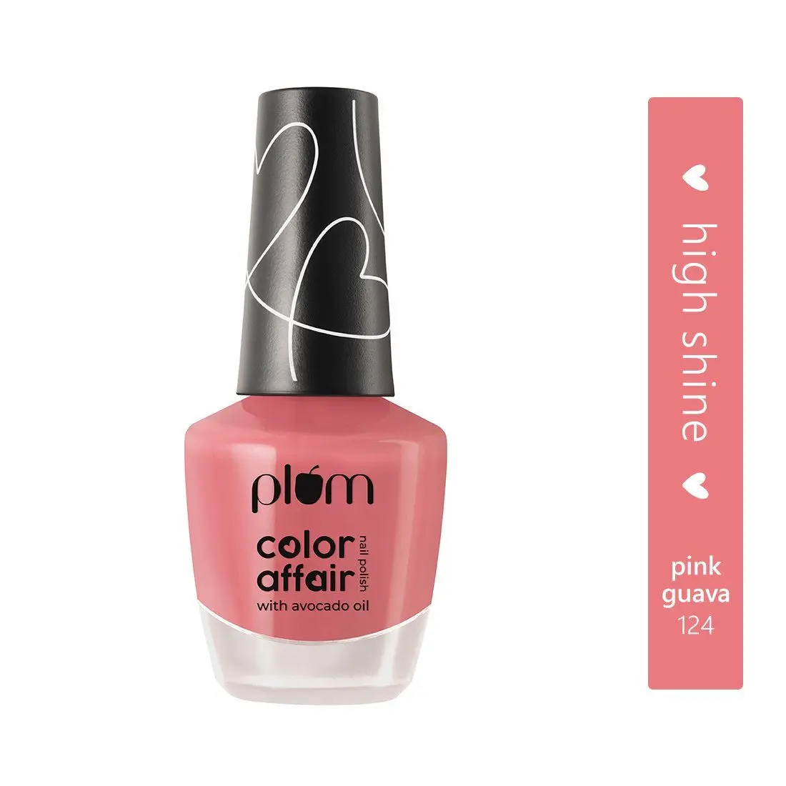 Plum Color Affair Nail Polish - Pink Guava - 124 | 7-Free Formula | High Shine & Plump Finish | 100% Vegan & Cruelty Free