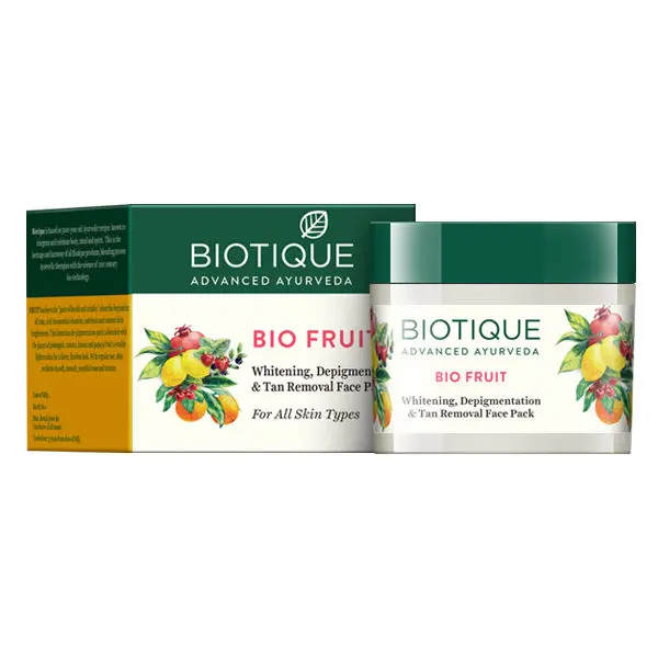 Biotique Bio Fruit Whitening, Depigmentation & Tan Removal Face Pack (75 g)